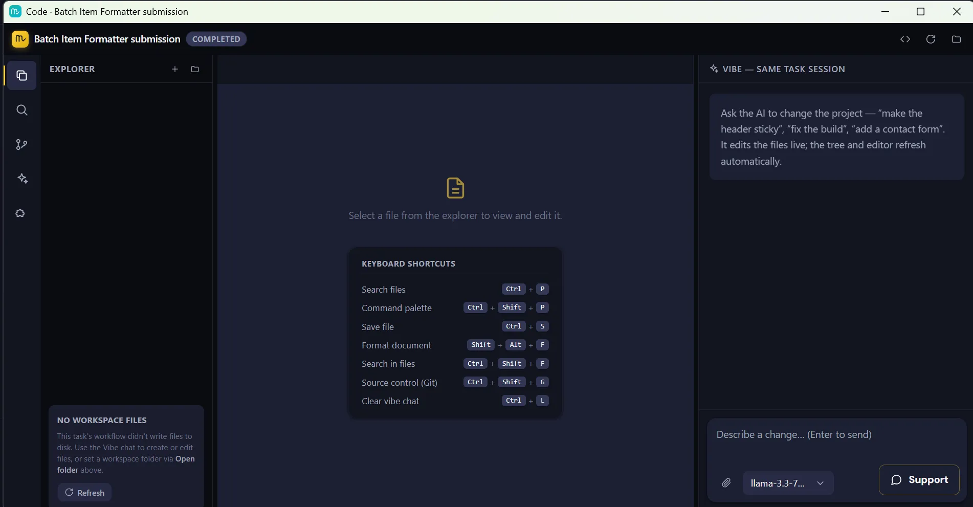 VIBE Code Editor