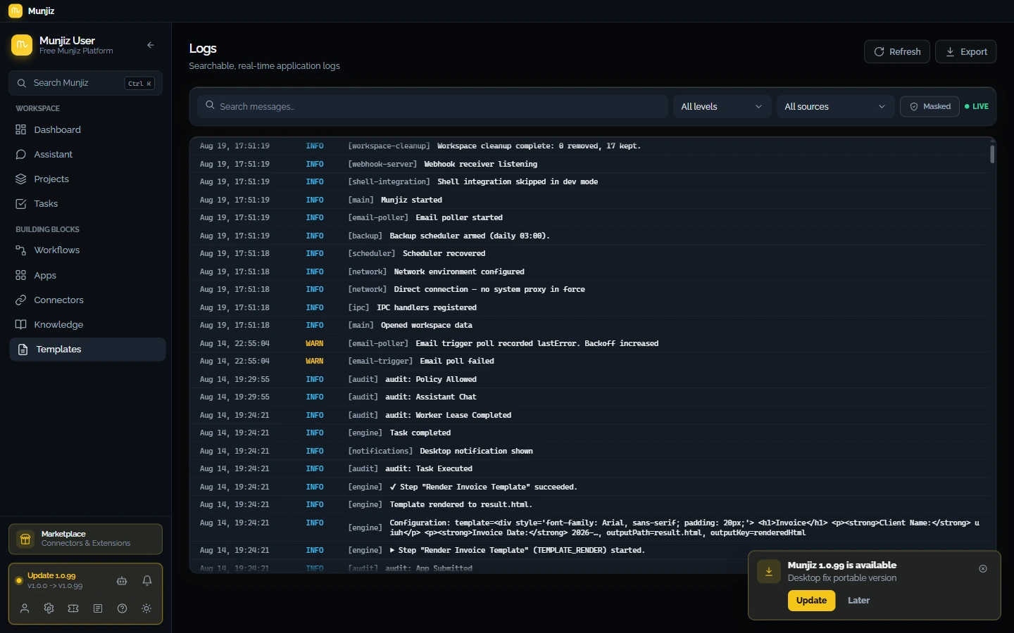 Agent Run Observatory & Trace Logs